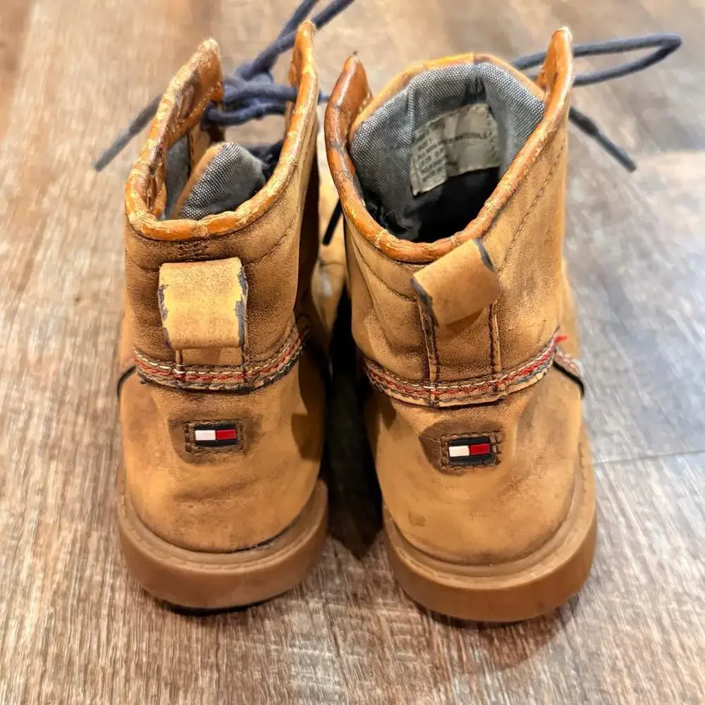 Tommy Hilfiger James Hito Brown Lace-Up Boots Size 1